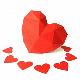 Valentýnské srdce - papírový 3D model