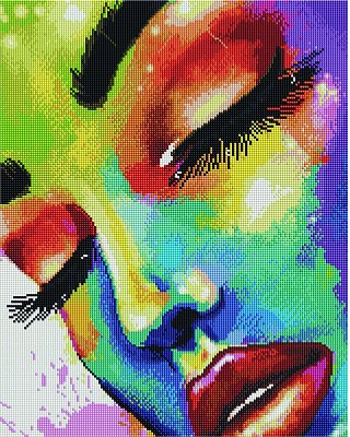 Diamantové malování - Dívka v barvách - 40 × 50 cm 