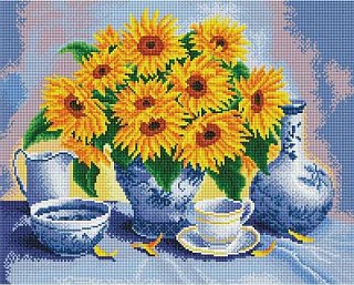 Diamantové malování - Slunečnice - 40 × 50 cm 
