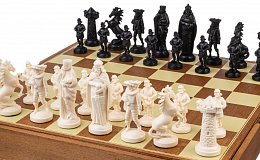 Šachy středověk černo / bílé