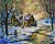 Diamantové malování - Zimní dům v lese - 40x50 cm