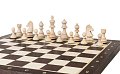Dřevěné turnajové šachy z tropického dřeva WENGE - pohled na bílé figurky