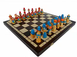 Ručne maľované drevené šachy