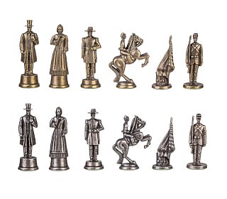 Kovové šachové figurky Americké 