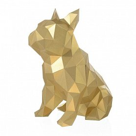 Papírový model 3D - bulldog Julien zlatý