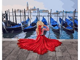 Malování podle čísel - Gondoly v Benátkách - 40x50 cm