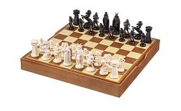 Dřevo plastové šachy Viking - černo / bílé