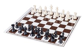 Turnajové plastové šachy s vinylovou šachovnici