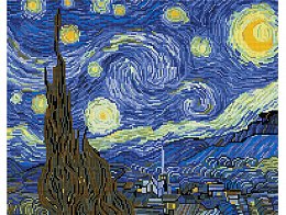 Diamantové malování - Vincent van Gogh - Hvězdná obloha - 40x50 cm