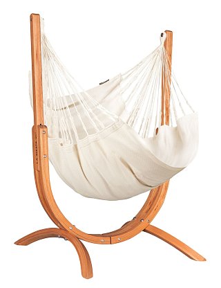 Houpací sedačka se stojanem La Siesta Udine Organic Latte