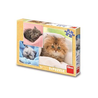 Puzzle - Roztomilá Koťátka 3 × 55 dílků 