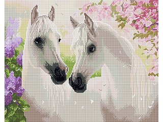 Diamantové malování - Koně v máji - 40 × 50 cm 