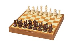 Dřevěný šachový set classic s úložným boxem