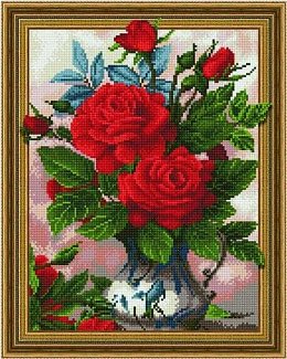 Diamantové malování - Kvetoucí růže - 40x50 cm