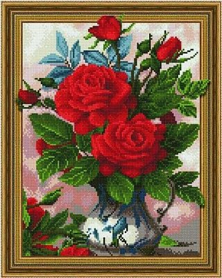 Diamantové malování - Kvetoucí růže - 40 × 50 cm 