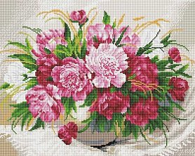 Diamantové malování - Křehké květiny - 40x50 cm
