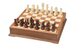 Dřevěný šachový set BamBoo Premium - mahagon