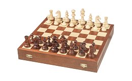Dřevěný šachový set BamBoo s figurkami - mahagon