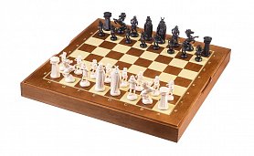 Dřevo plastové šachy Viking - černo / bílé